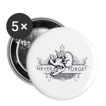 Never Forget - Buttons large 2.2''/56 mm (5-pack) - white - Front