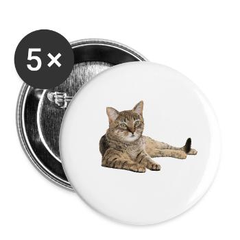 Cat - Buttons large 2.2''/56 mm (5-pack) - white - Front