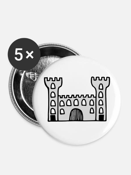 castle - Buttons groß 56 mm (5er Pack) - Weiß