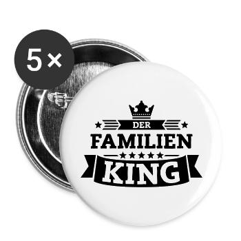Der Familien-King - Buttons groß 56 mm (5er Pack) - Weiß - Vorne