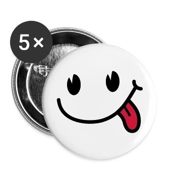 Smiley - Buttons groß 56 mm (5er Pack) - Weiß - Vorne