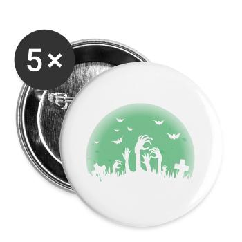 Nuit des zombies - Lot de 5 grands badges (56 mm) - blanc - Devant