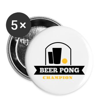 beer pong champion - Buttons groß 56 mm (5er Pack) - Weiß - Vorne