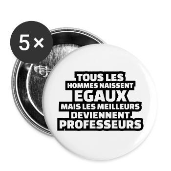 les meilleurs deviennent professeurs - Lot de 5 grands badges (56 mm) - blanc - Devant