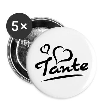 Tante - Buttons groß 56 mm (5er Pack) - Weiß - Vorne