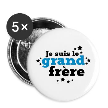 je suis le grand frère - Lot de 5 grands badges (56 mm) - blanc - Devant