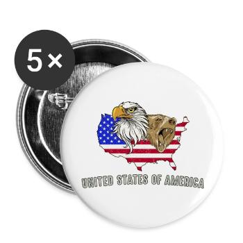 USA Adler eagle grizzly bear America America - Buttons large 2.2''/56 mm (5-pack) - white - Front