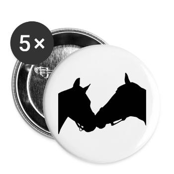 Pferde Silhouette - Buttons groß 56 mm (5er Pack) - Weiß - Vorne