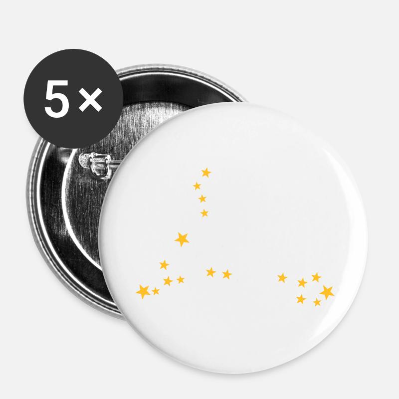 Pisces constellation - Buttons large 2.2''/56 mm (5-pack) - white