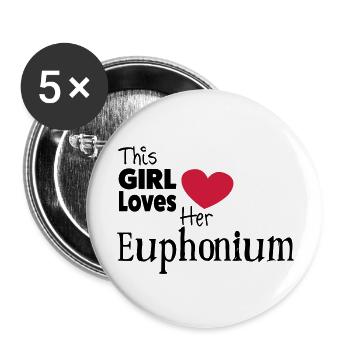 This Girl Loves Her Euphonium - Buttons groß 56 mm (5er Pack) - Weiß - Vorne