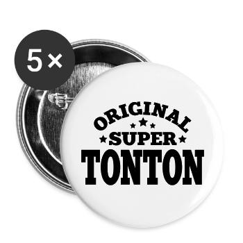 original super tonton - Lot de 5 grands badges (56 mm) - blanc - Devant