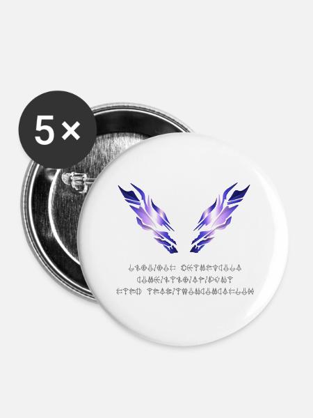 Epic Wings - Buttons groß 56 mm (5er Pack) - Weiß