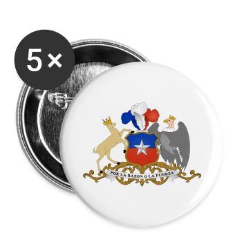 National coat of arms of Chile - Buttons large 2.2''/56 mm (5-pack) - white - Front