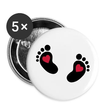 Baby feet - Buttons large 2.2''/56 mm (5-pack) - white - Front