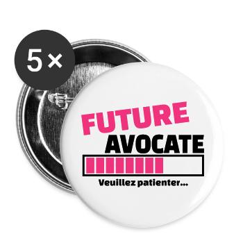 future avocate - Lot de 5 grands badges (56 mm) - blanc - Devant