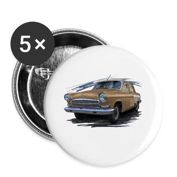 Wolga - Buttons groß 56 mm (5er Pack) - Weiß - Vorne