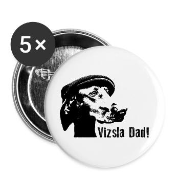 Magyar Vizsla Dad - Buttons groß 56 mm (5er Pack) - Weiß - Vorne