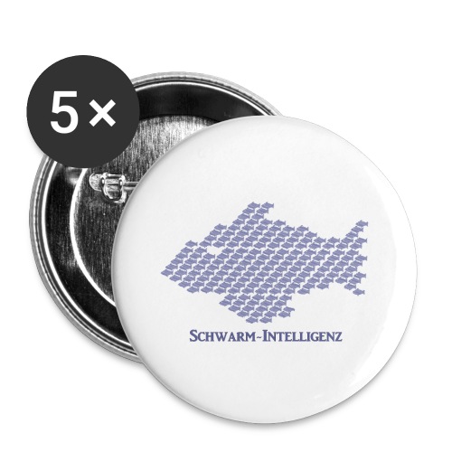 Schwarmintelligenz (Premium Shirt) - Buttons groß 56 mm (5er Pack)