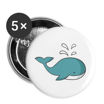 Wal - Buttons groß 56 mm (5er Pack) - Weiß - Vorne