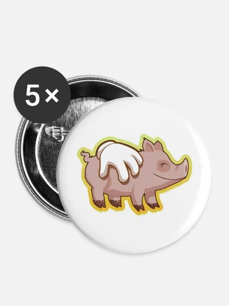 pig140 - Buttons groß 56 mm (5er Pack) - Weiß