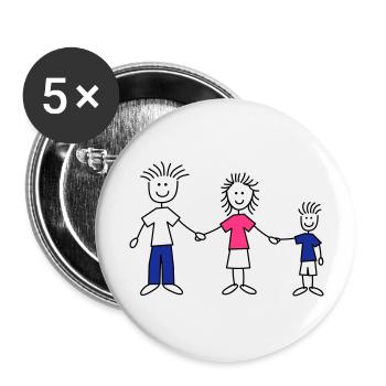 family_dad_and_mom_with_boy_3c - Lot de 5 grands badges (56 mm) - blanc - Devant