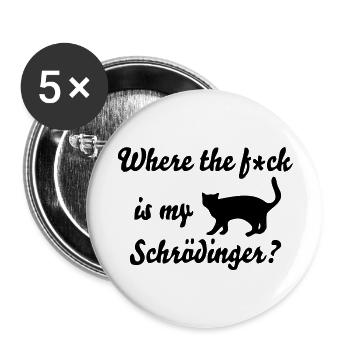 Schrödinger's Katze - Buttons groß 56 mm (5er Pack) - Weiß - Vorne