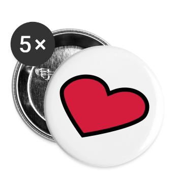perspective_heart_outline_2c - Lot de 5 grands badges (56 mm) - blanc - Devant