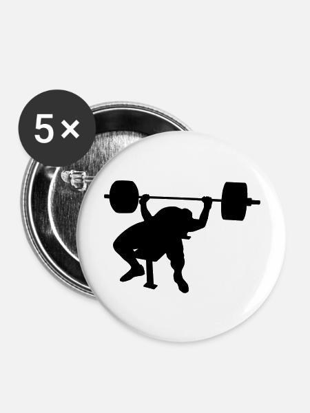 Bankdrücken - Buttons groß 56 mm (5er Pack) - Weiß