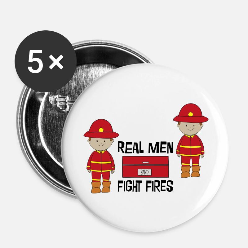 fire Department - Buttons large 2.2''/56 mm (5-pack) - white