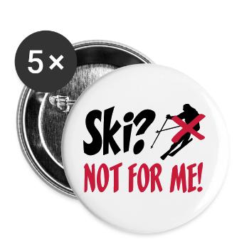 I hate Ski - Buttons groß 56 mm (5er Pack) - Weiß - Vorne