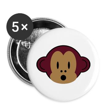 affe monkey - Buttons groß 56 mm (5er Pack) - Weiß - Vorne