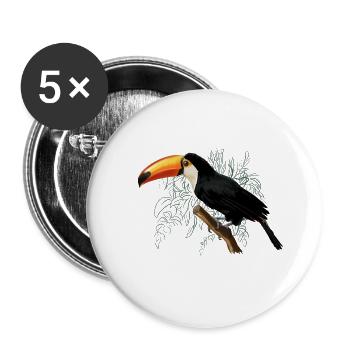 Toucan - Buttons large 2.2''/56 mm (5-pack) - white - Front
