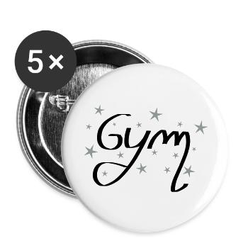 gym etoile - Lot de 5 grands badges (56 mm) - blanc - Devant