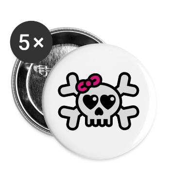 dolly_rodger_3colors - Buttons large 2.2''/56 mm (5-pack) - white - Front