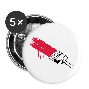 A brush with color - Buttons large 2.2''/56 mm (5-pack) - white - Front