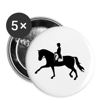 2541614 129634992 Dressurpferd - Buttons groß 56 mm (5er Pack) - Weiß - Vorne