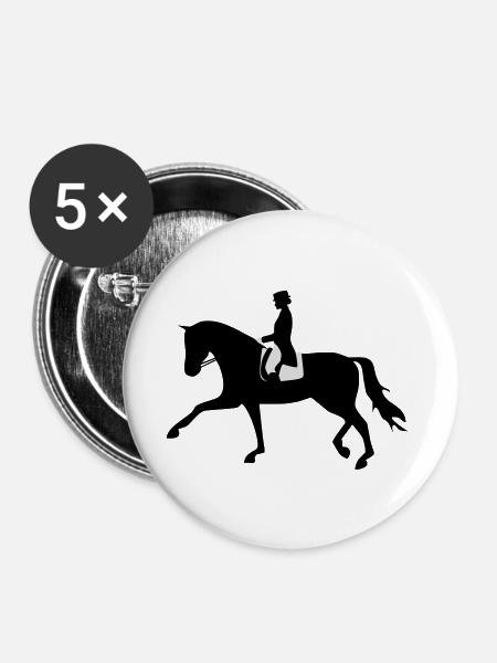 2541614 129634992 Dressurpferd - Buttons groß 56 mm (5er Pack) - Weiß
