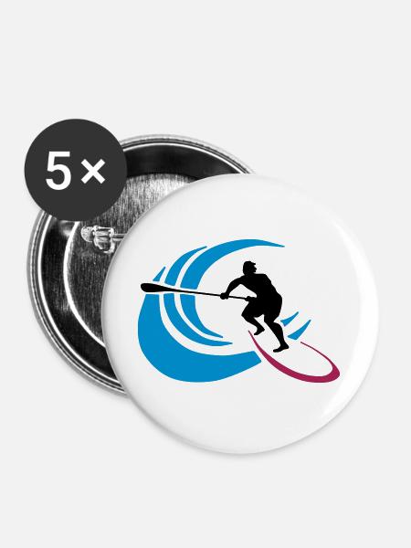 Wassersport ⛵️ - Buttons groß 56 mm (5er Pack) - Weiß