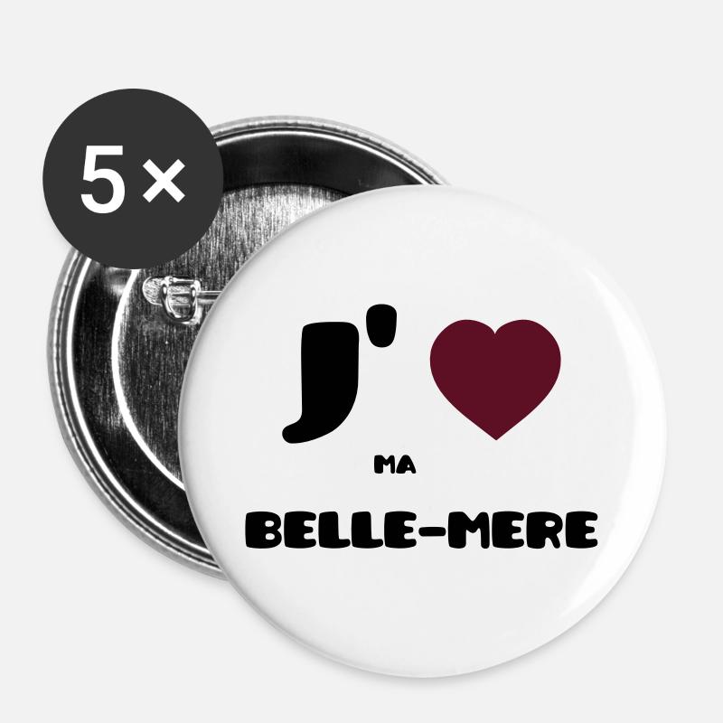 I love my mother (V) - Buttons large 2.2''/56 mm (5-pack) - white