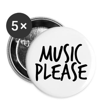 Music please - Buttons groß 56 mm (5er Pack) - Weiß - Vorne