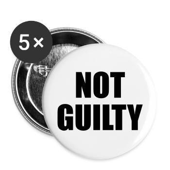 Not Guilty - Buttons groß 56 mm (5er Pack) - Weiß - Vorne