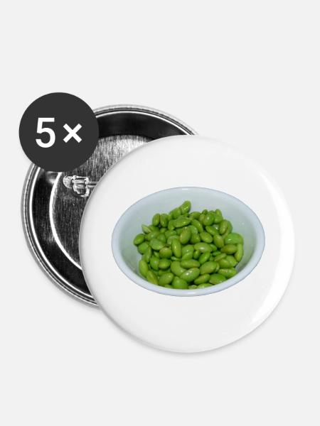 soybeans soja bohnen veggie - Buttons groß 56 mm (5er Pack) - Weiß