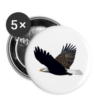 adler eagle bussard falke habicht hawk falcon11 - Buttons groß 56 mm (5er Pack) - Weiß - Vorne