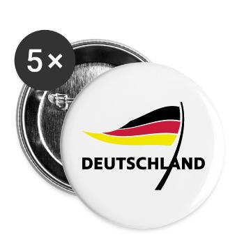 Deutschland - Buttons groß 56 mm (5er Pack) - Weiß - Vorne