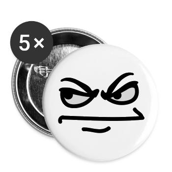 angry_face - Lot de 5 grands badges (56 mm) - blanc - Devant