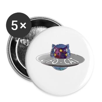 UFO-CAT - Buttons groß 56 mm (5er Pack) - Weiß - Vorne