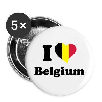 I love Belgium - Buttons large 2.2''/56 mm (5-pack) - white - Front
