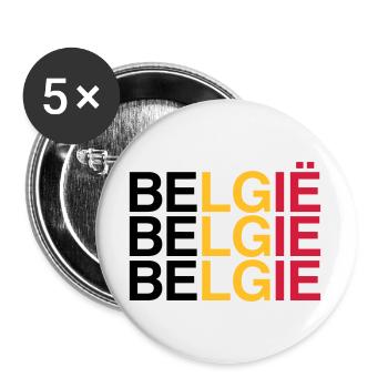 BELGIE Drapeau Belge - Belgique - Belgique 2024 - Lot de 5 grands badges (56 mm) - blanc - Devant