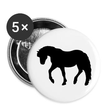 Poney - Lot de 5 grands badges (56 mm) - blanc - Devant