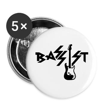 bassist - Lot de 5 grands badges (56 mm) - blanc - Devant